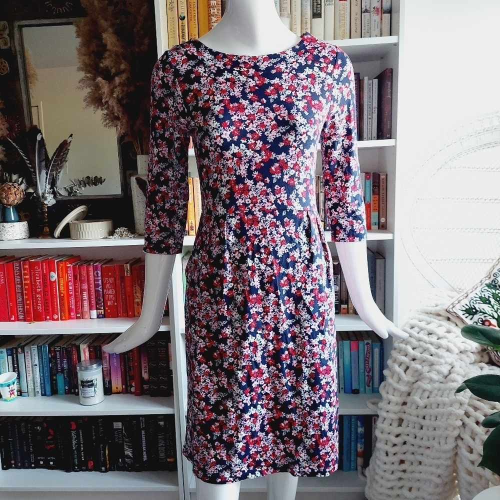 Jules Floral 3/4 Sleeve Midi Dress